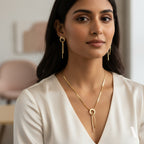 Circle Drift Pendant Necklace and Earring Set