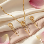 Circle Drift Pendant Necklace and Earring Set