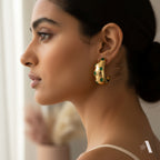 Emerald Droplet Accent Hoops