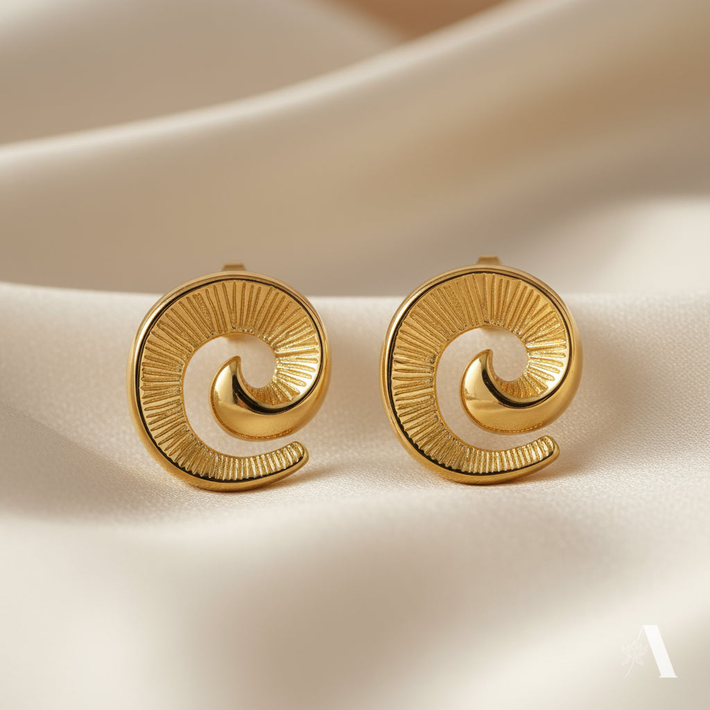 Eternal Spiral Shell Studs