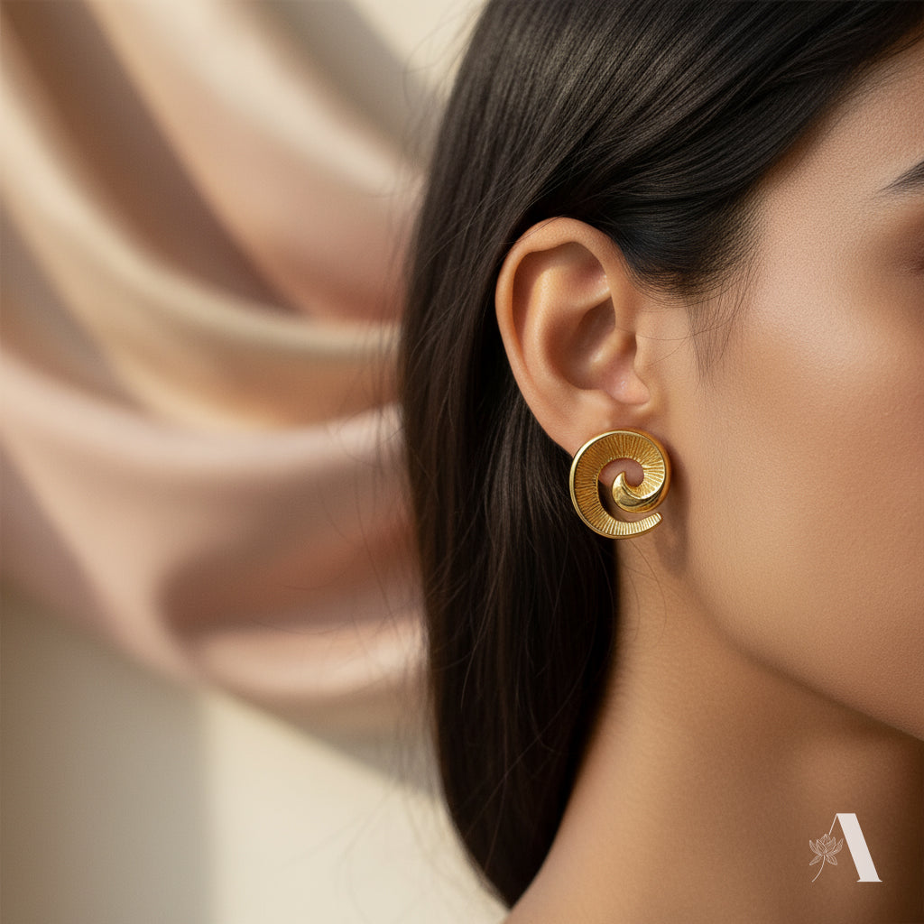 Eternal Spiral Shell Studs