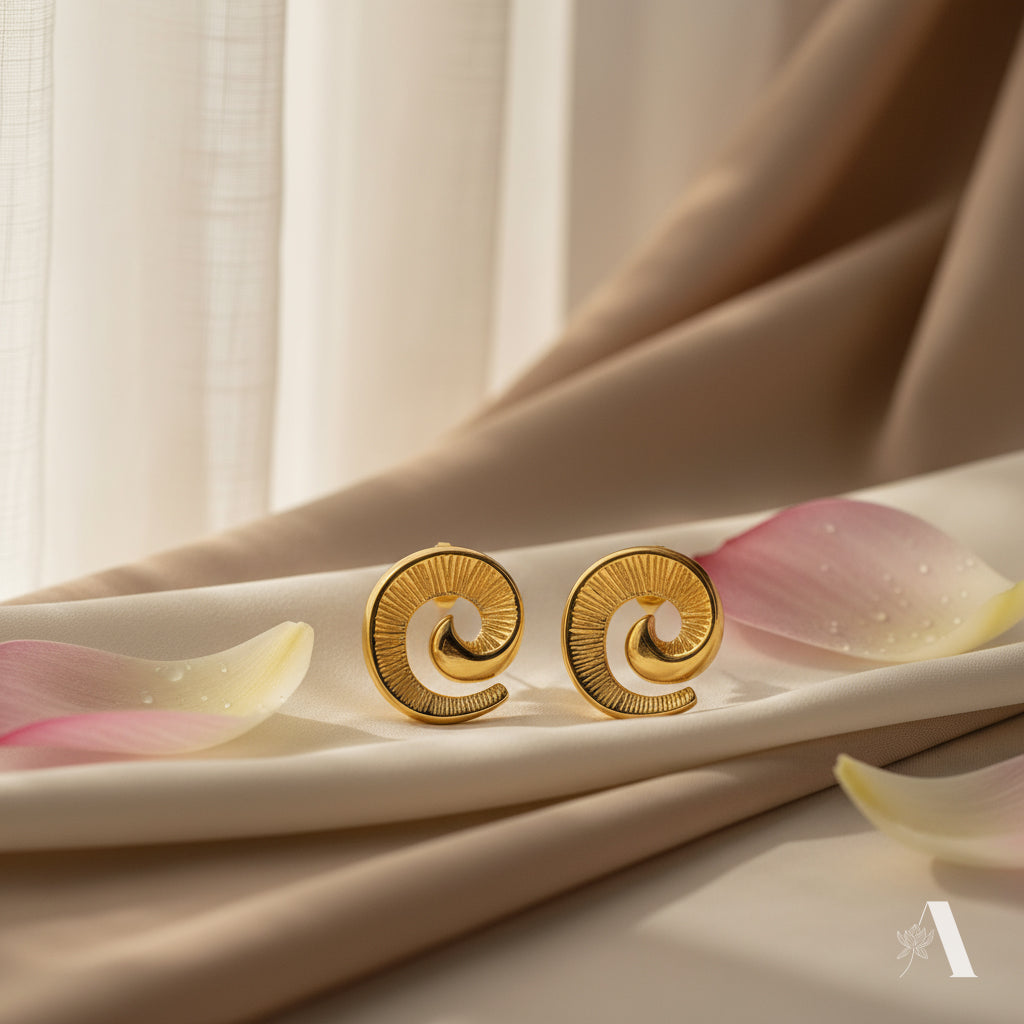 Eternal Spiral Shell Studs