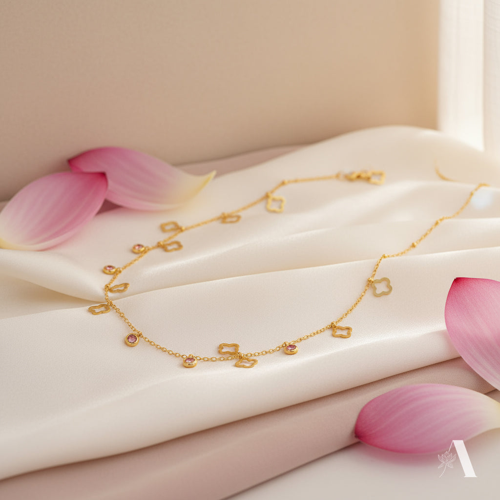 Flower Blossom Charm Necklace