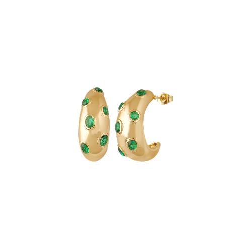 Emerald Droplet Hoops