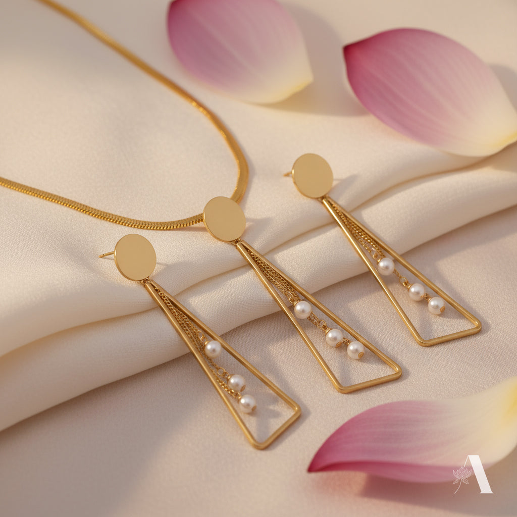 Geometric Prism Necklace and Earring Set