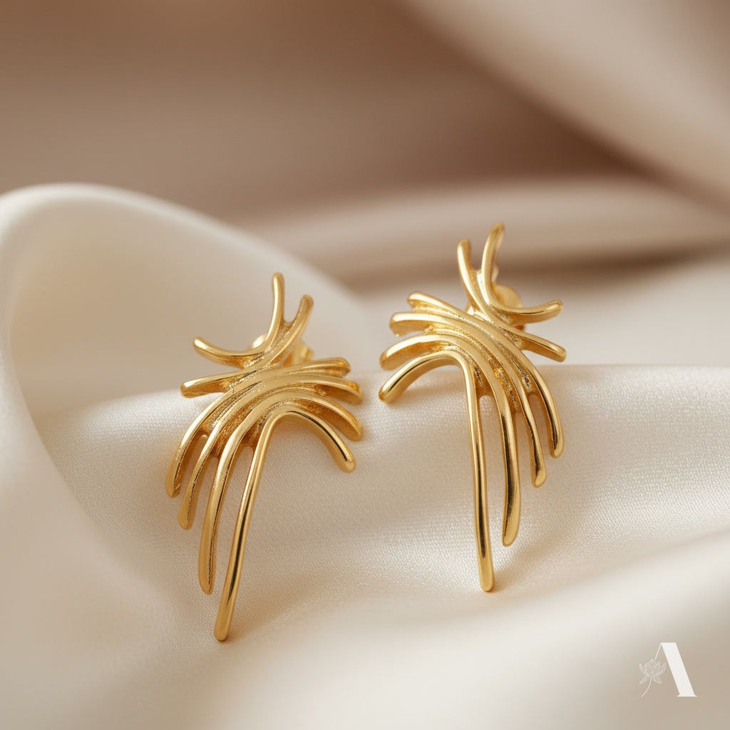 Golden Cascade Line Studs