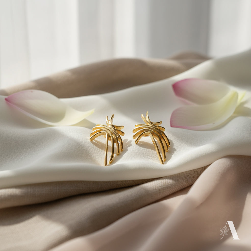 Golden Cascade Line Studs