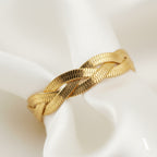 Golden Serpent Braided Bracelet