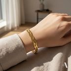 Golden Serpent Braided Bracelet