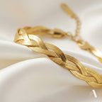 Golden Serpent Braided Bracelet