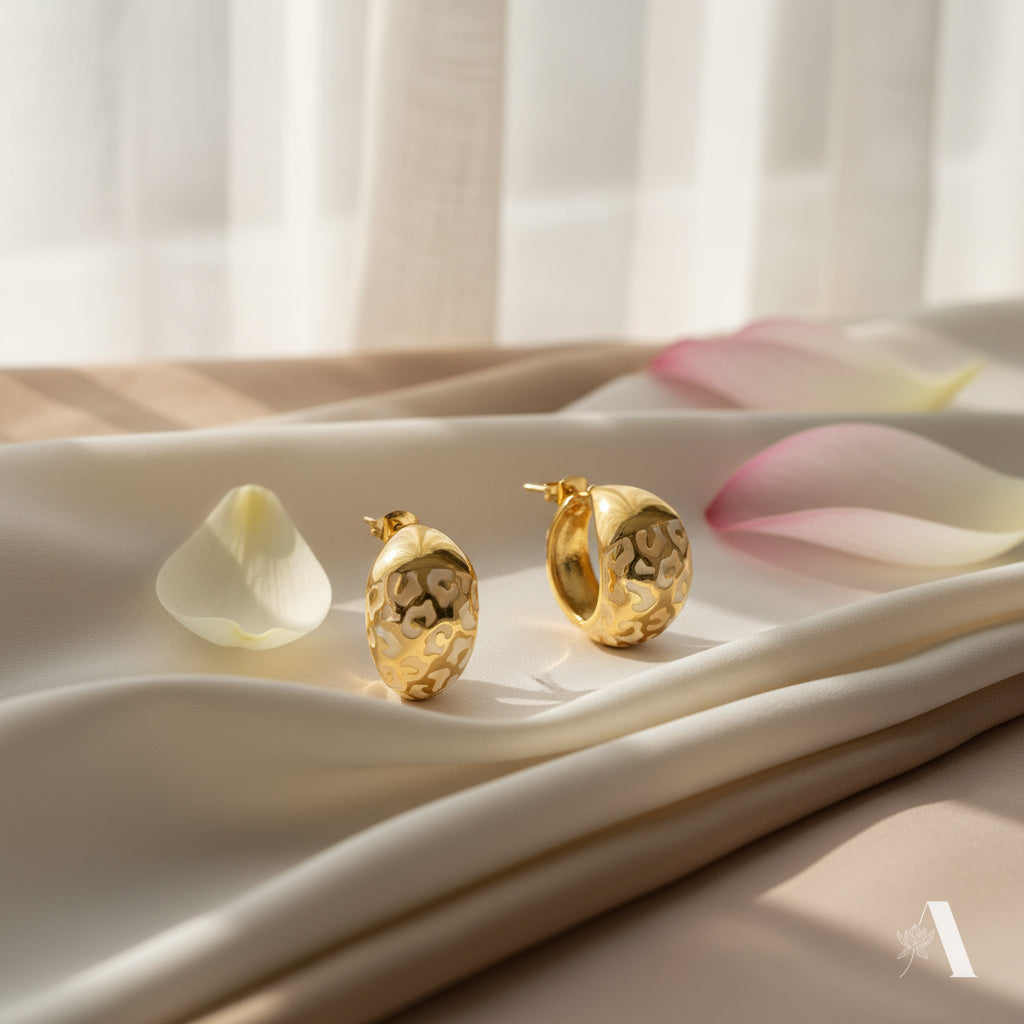 Golden Veil Textured Studs