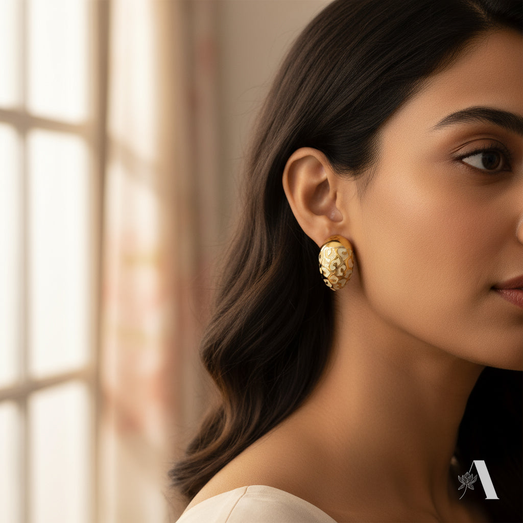 Golden Veil Textured Studs