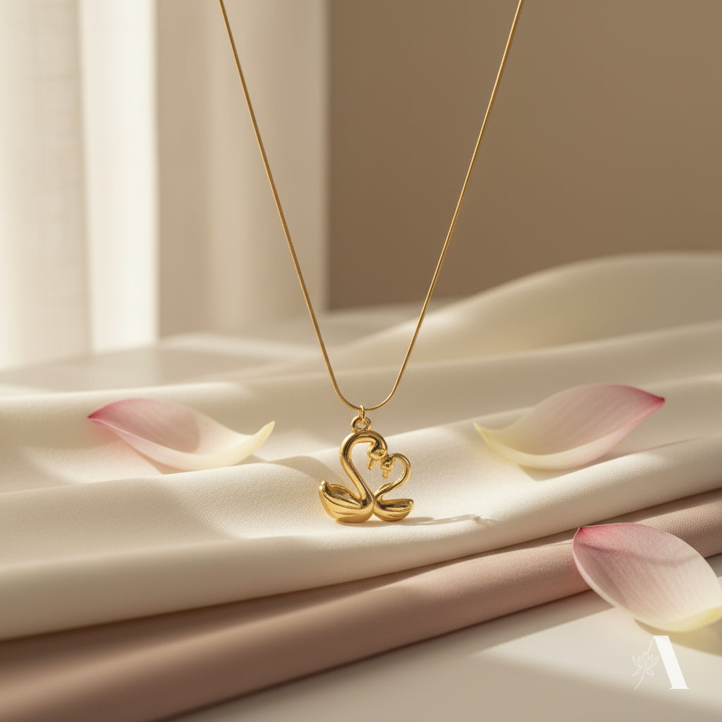 Graceful Swans Pendant Necklace