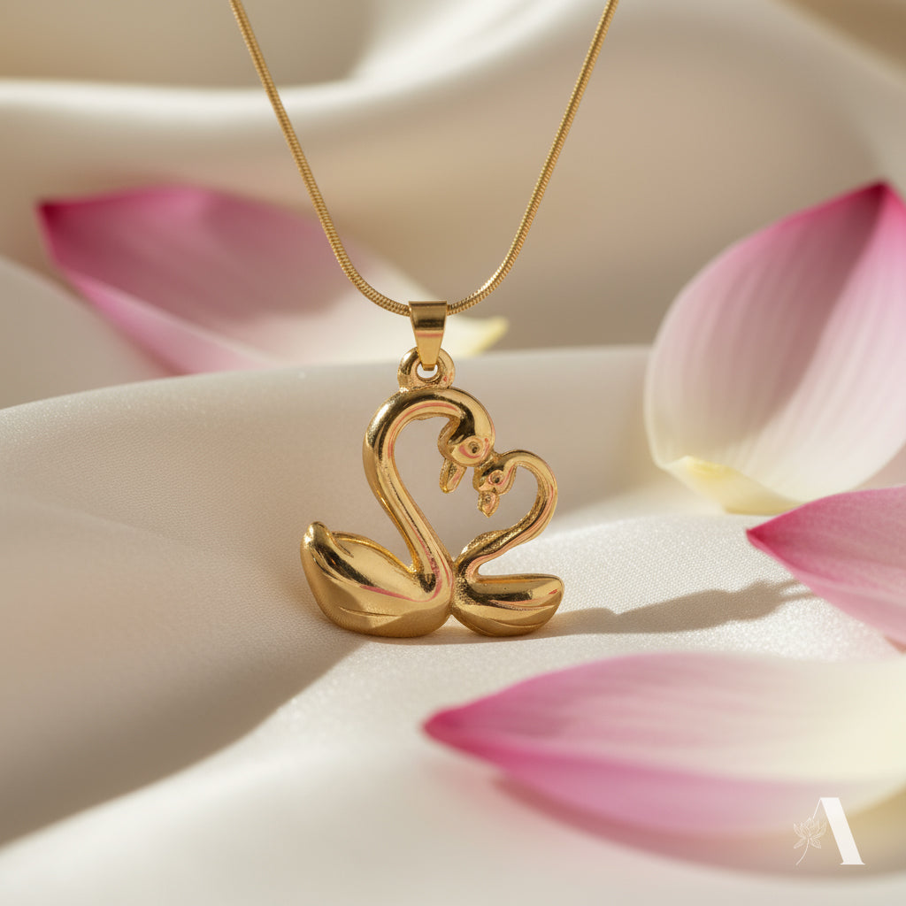 Graceful Swans Pendant Necklace