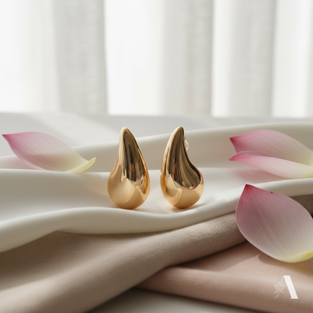 Lotus Petal Teardrop Drops