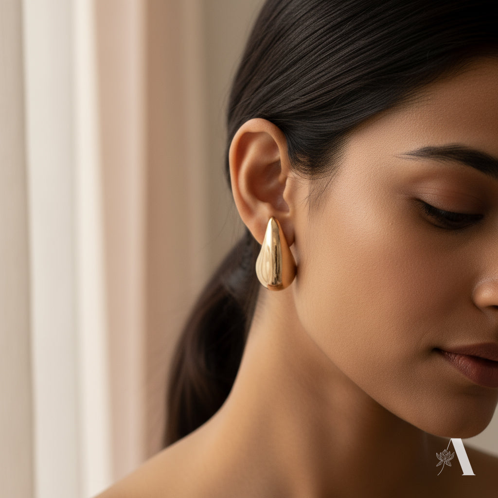 Lotus Petal Teardrop Drops