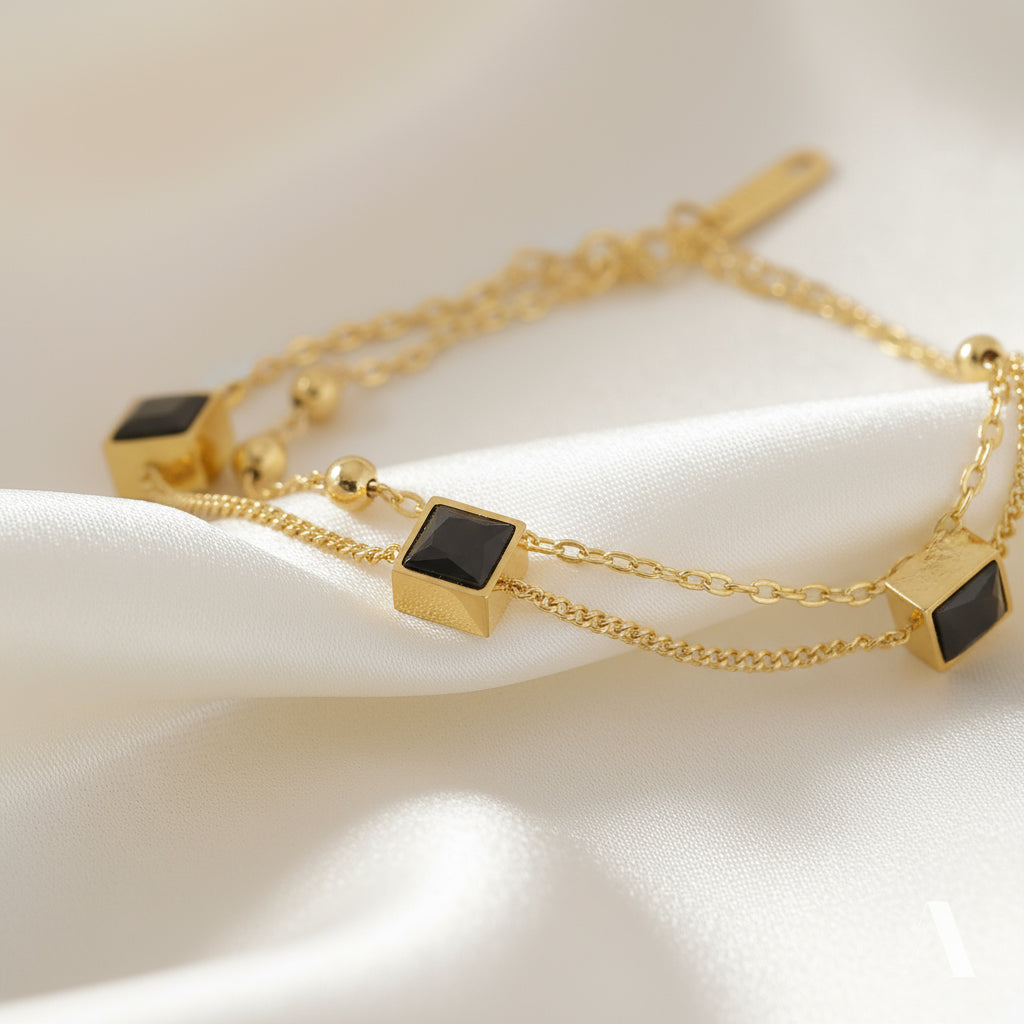 Midnight Mosaic Layered Bracelet