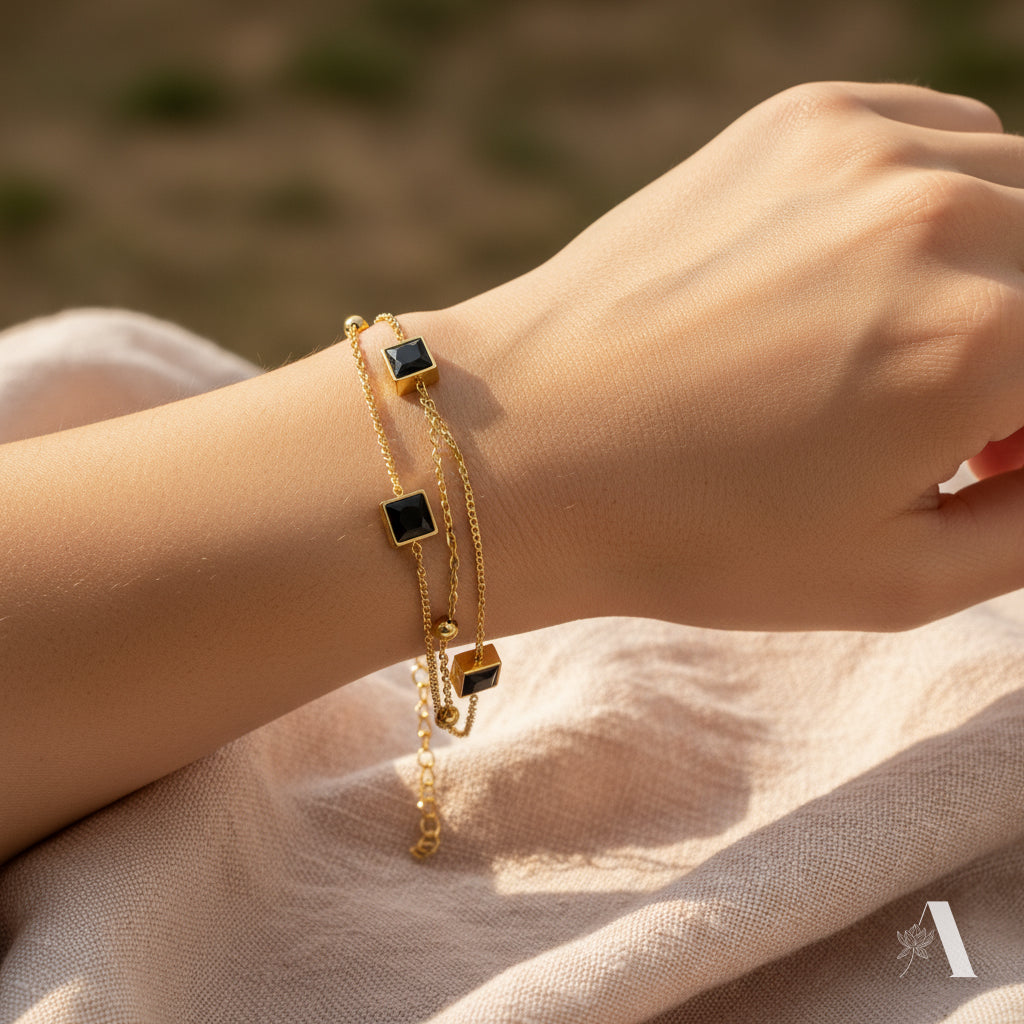 Midnight Mosaic Layered Bracelet