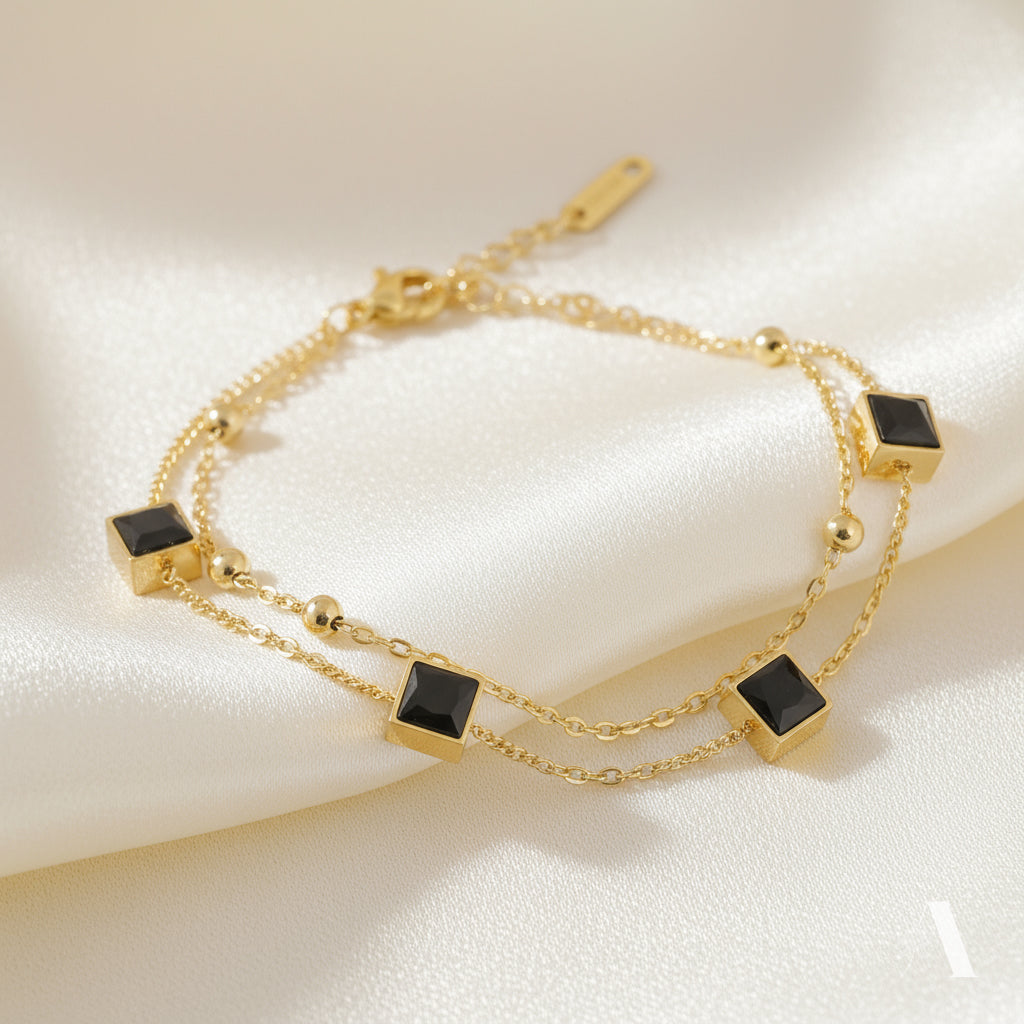 Midnight Mosaic Layered Bracelet