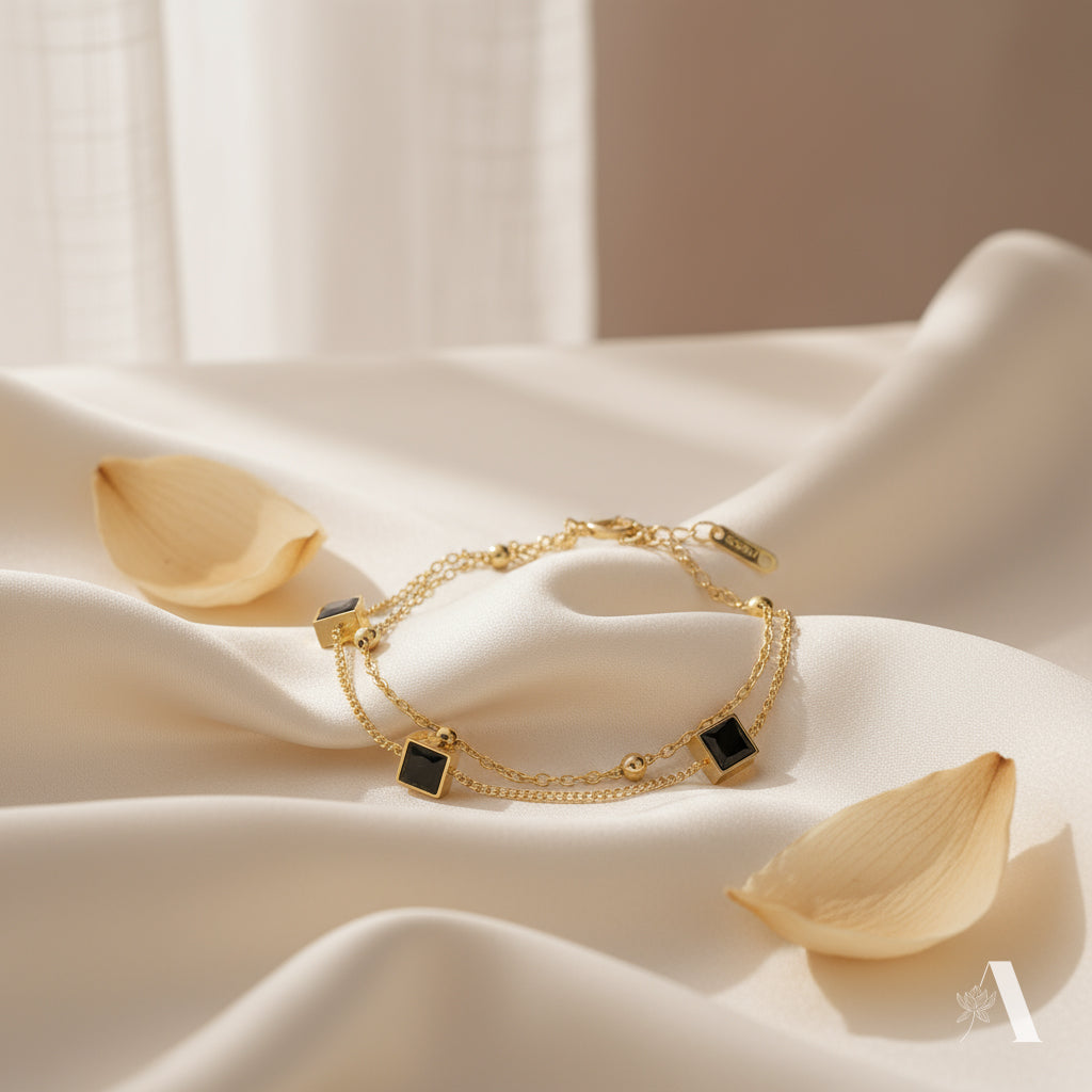 Midnight Mosaic Layered Bracelet