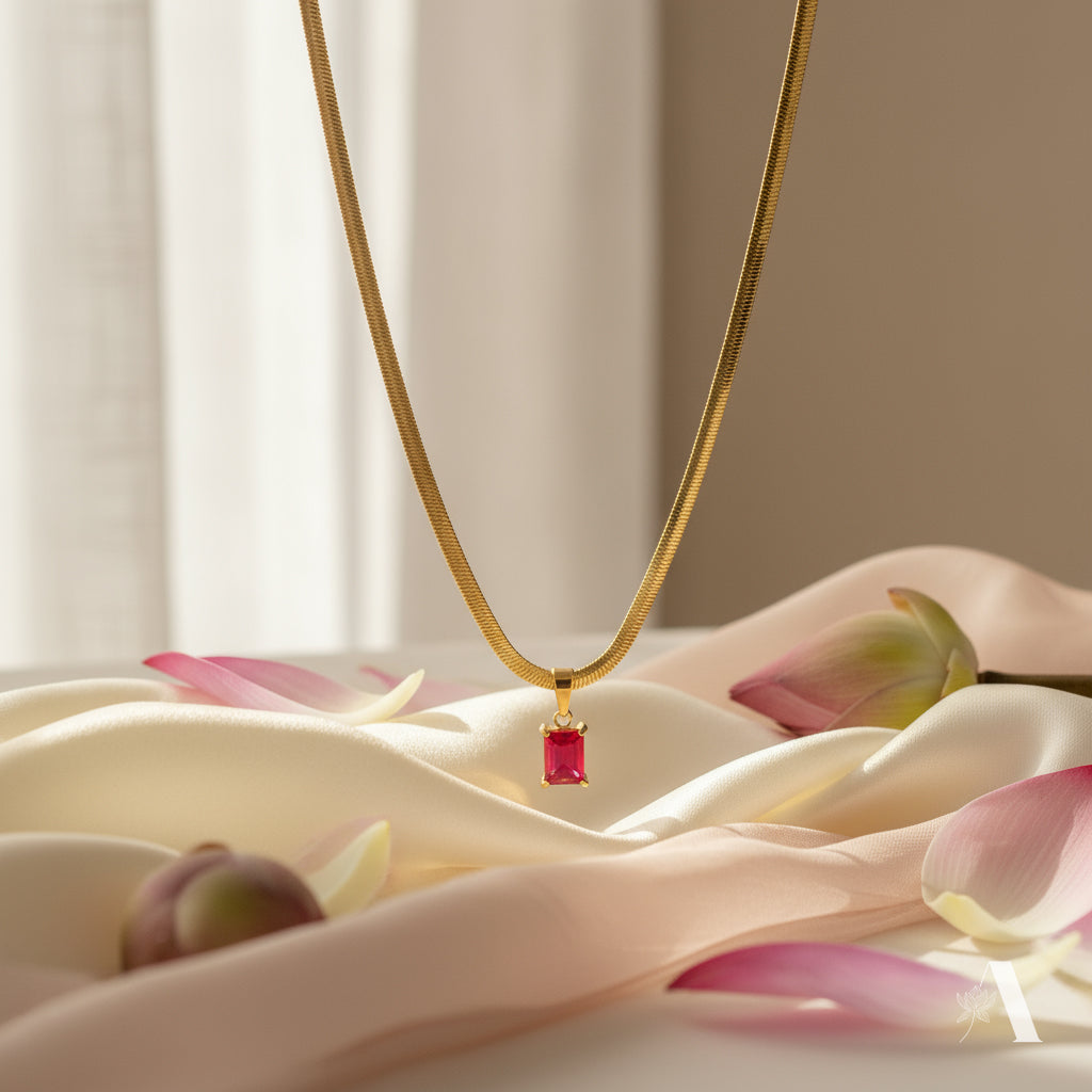 Ruby Stone Pendant Necklace