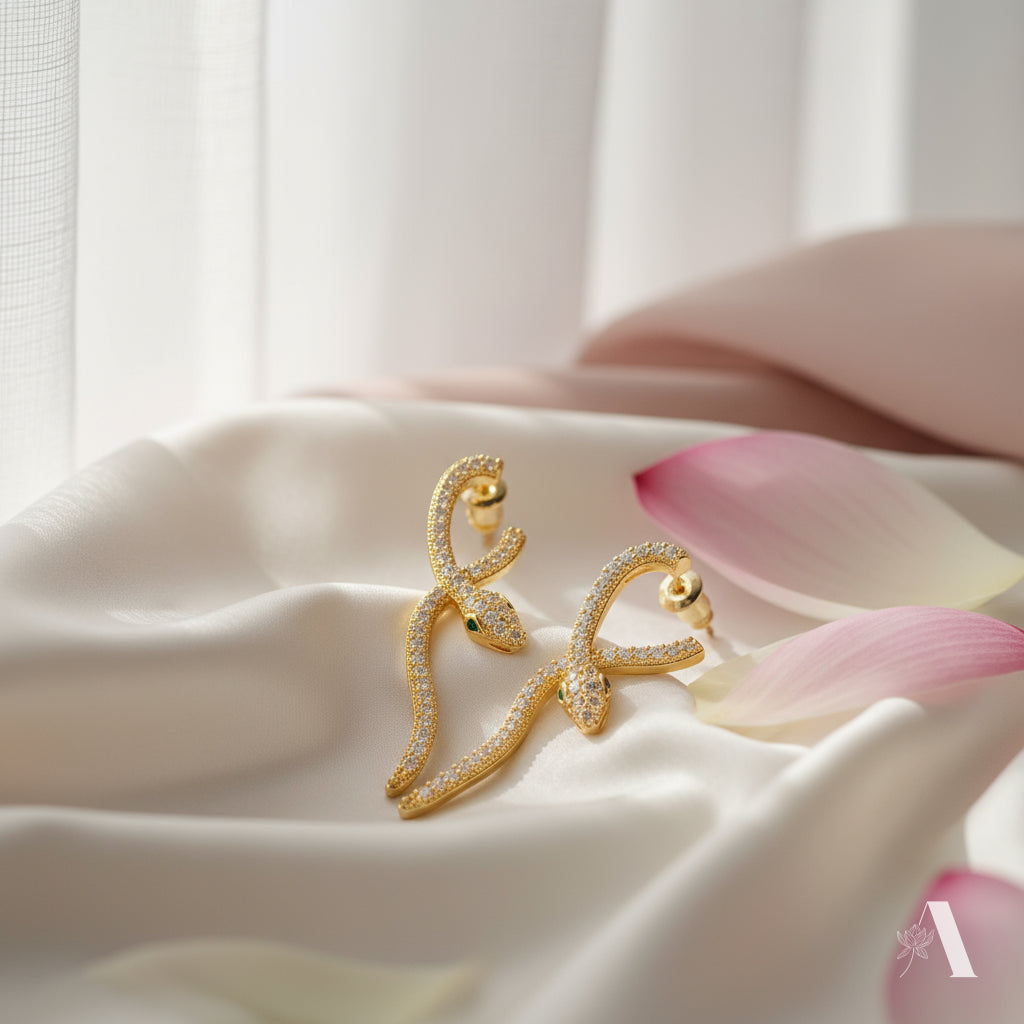 Serpentine Glimmer Emerald Hoops