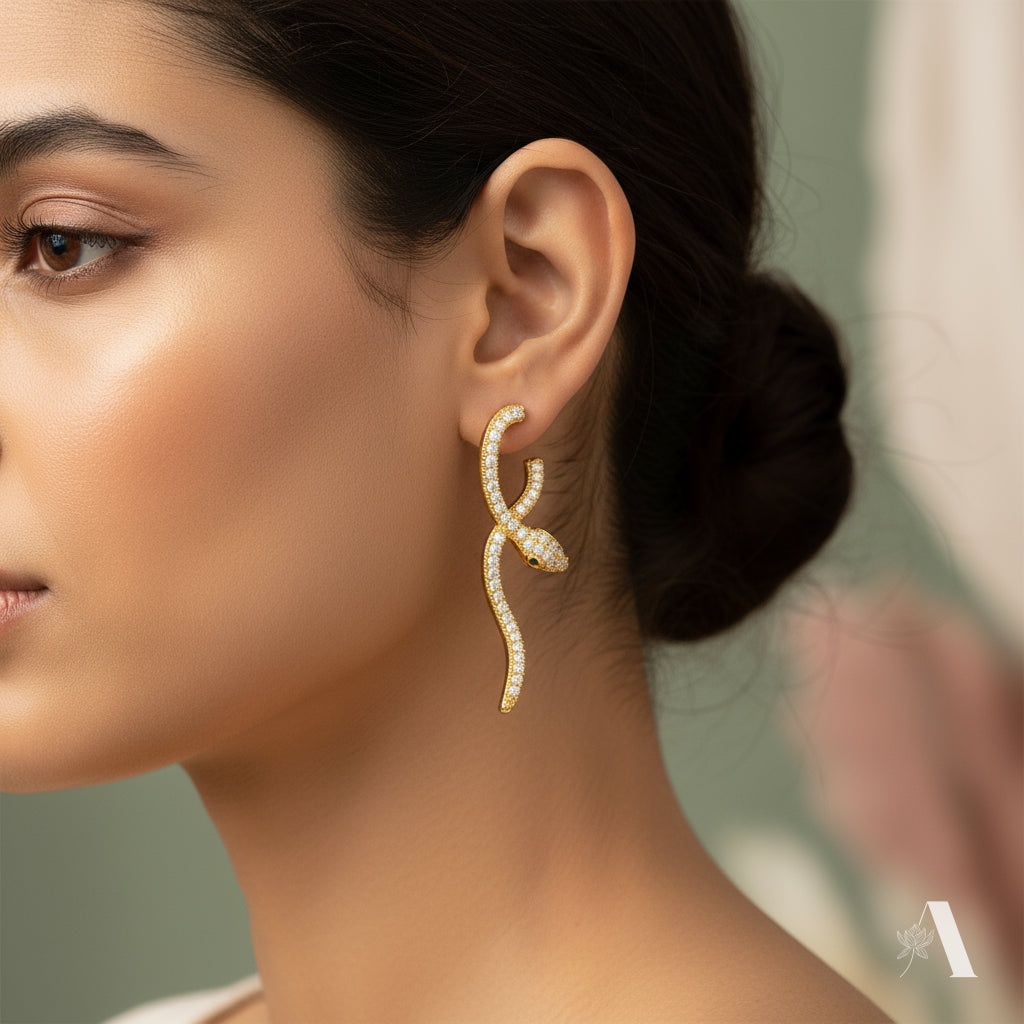 Serpentine Glimmer Emerald Hoops