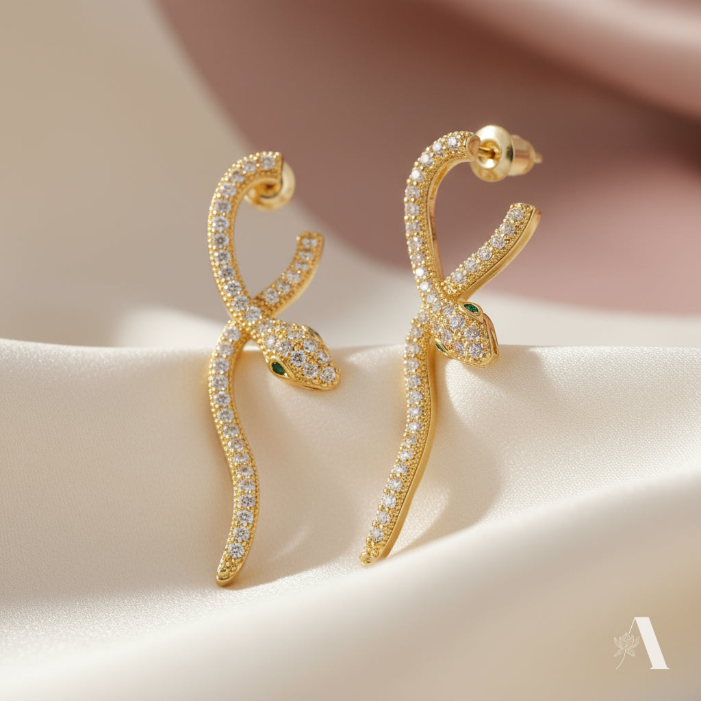 Serpentine Glimmer Emerald Hoops