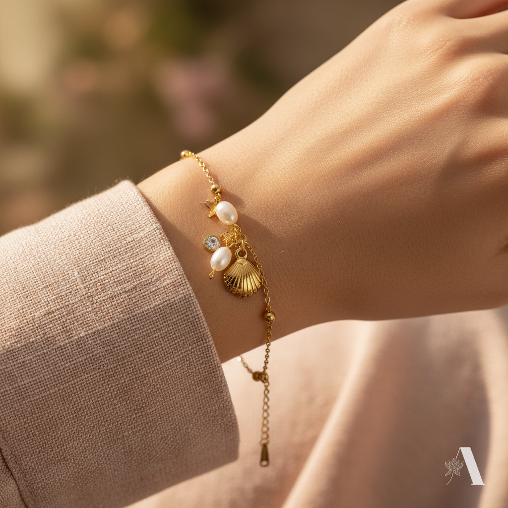 Shoreline Shell Charm Bracelet