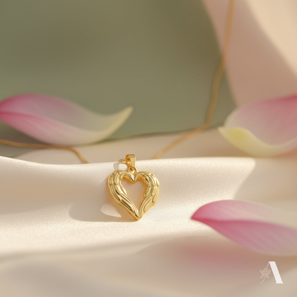 Textured Heart Pendant Necklace